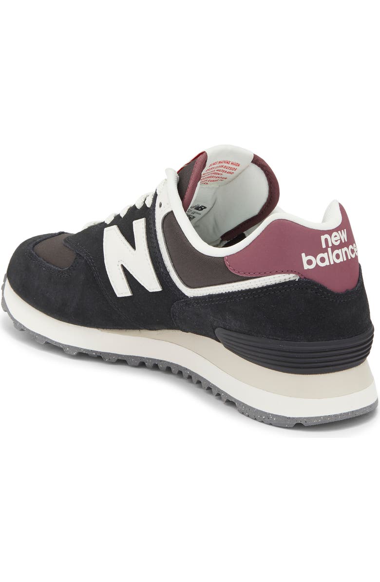 New Balance 574 Sneaker, Alternate, color, Black/ White