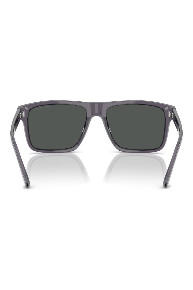 57mm Square Sunglasses, Alternate, color, TRANSPARENT DARK GREY / SMOKE