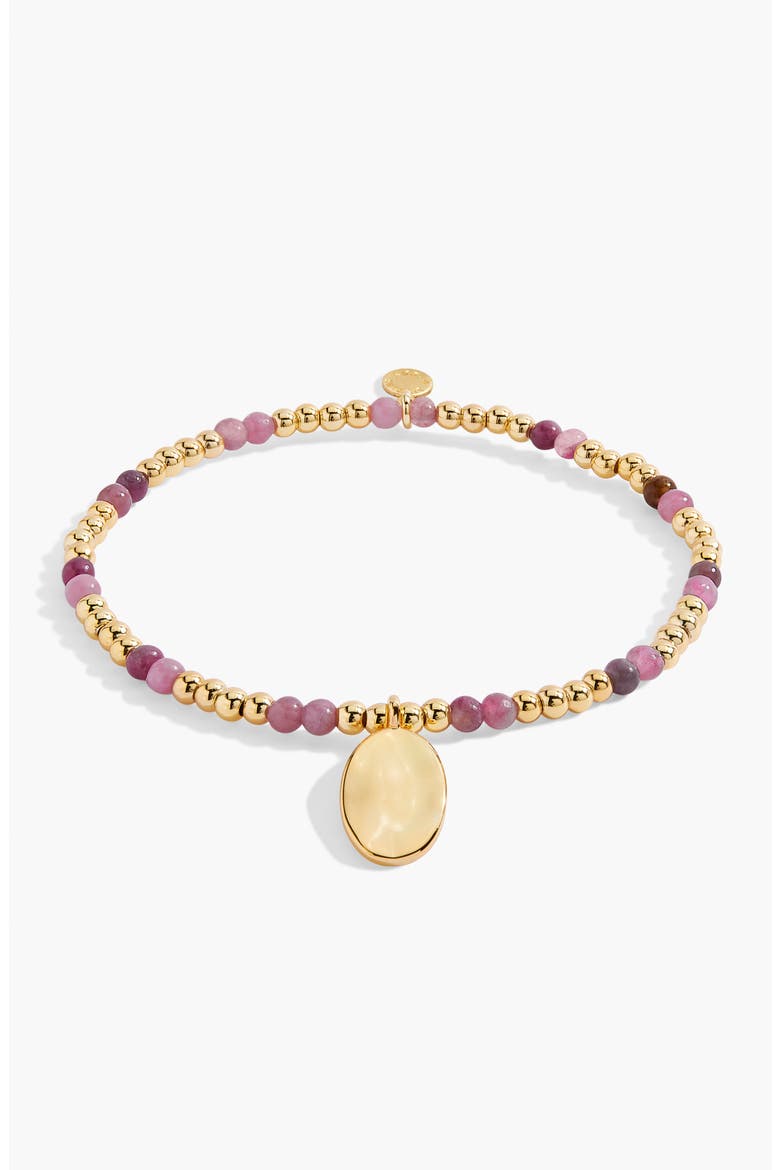Birthstone A Little Bracelet in Gold-Tone Plating, Alternate, color, October