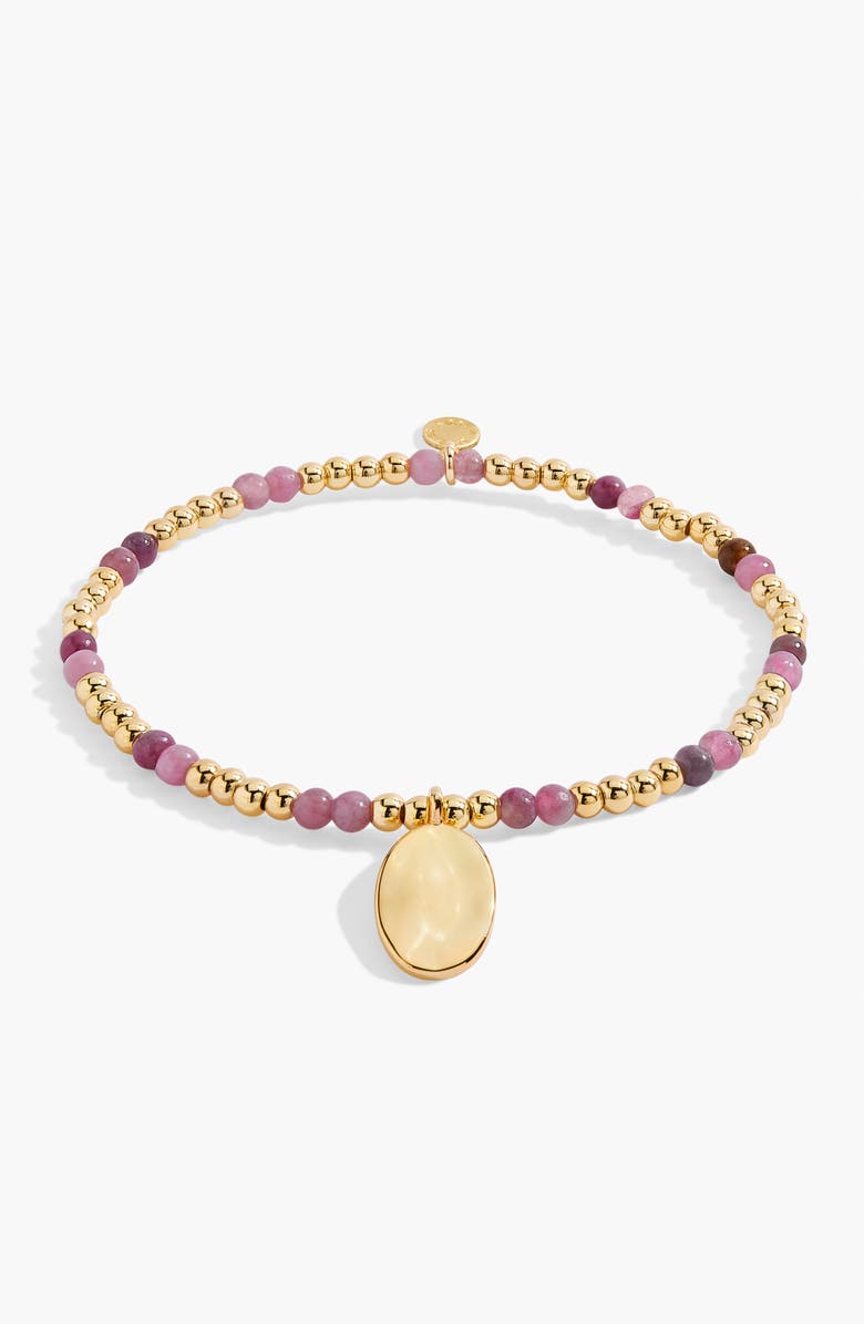 A Littles & Co Birthstone A Little October Bracelet in Gold-Tone Plating, Main, color, Metallic Gold