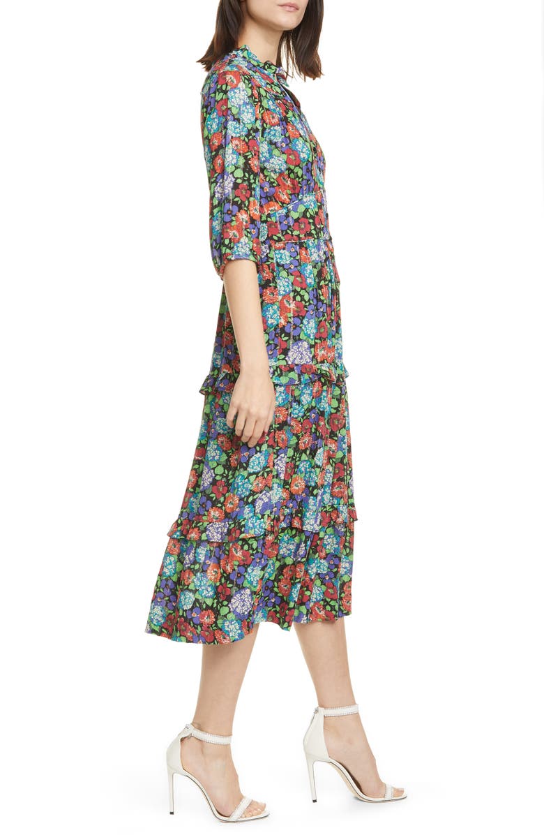 ba&sh Panda Metallic Stripe Dress, Alternate, color,