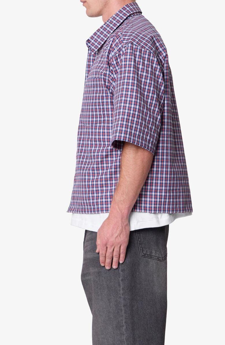 mnml Crispy Plaid Poplin Button-Up Shirt, Alternate, color,