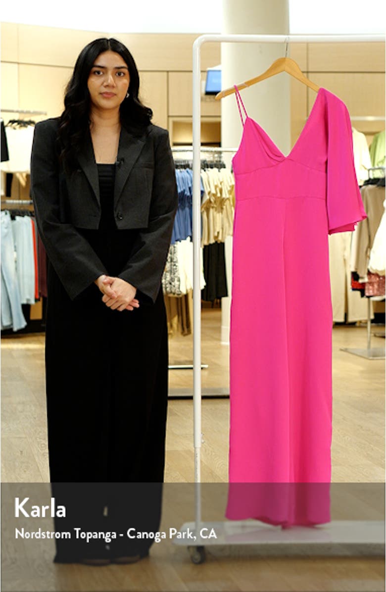 One-Shoulder Satin Jumpsuit, sales video thumbnail