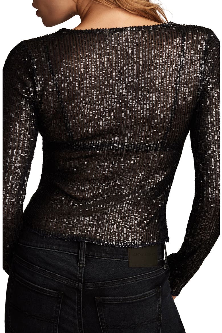 Sequin Long Sleeve Layering Top, Alternate, color, MOOD INDIGO
