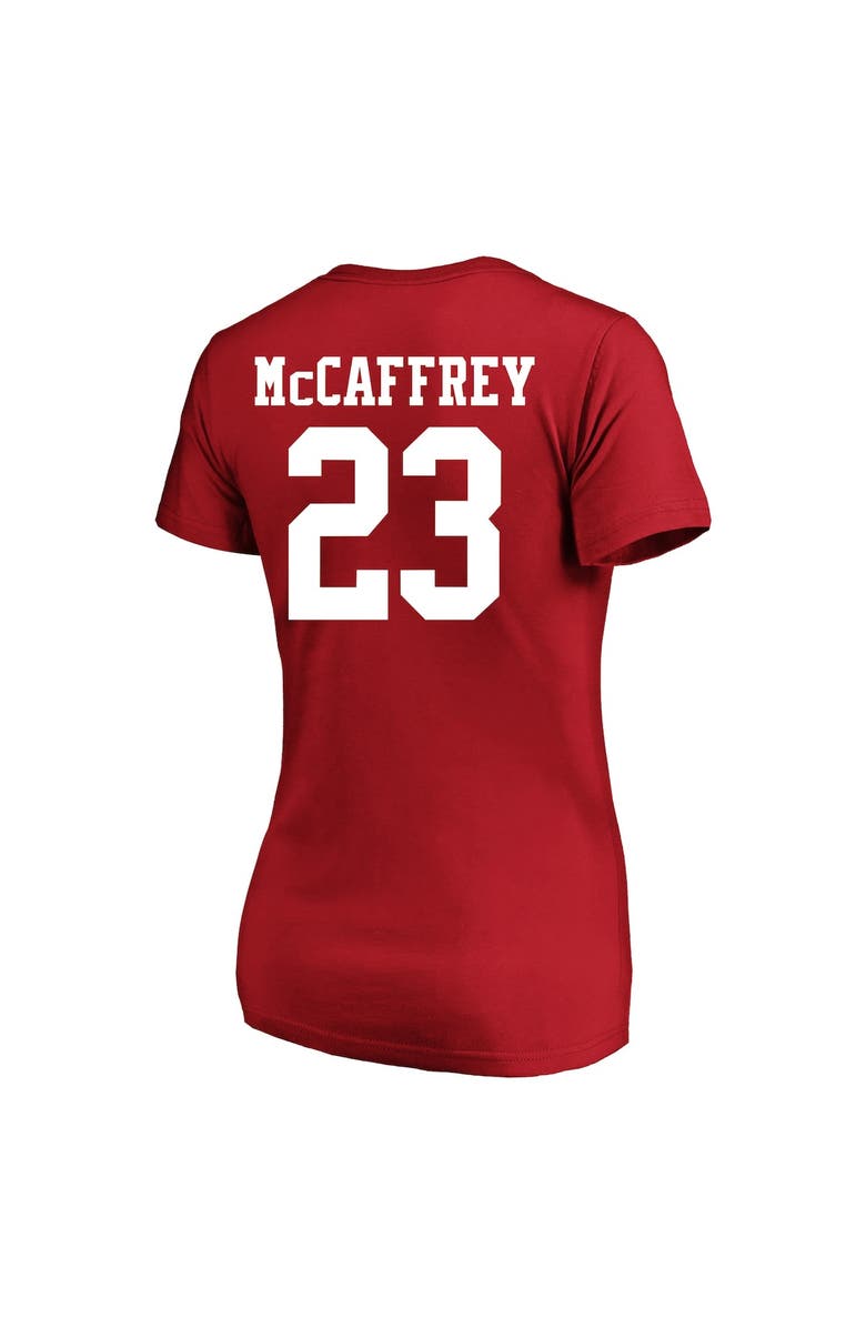FANATICS Women's Fanatics Branded Christian McCaffrey Scarlet San Francisco 49ers Super Bowl LVIII Plus Size Player Name & Number V-Neck T-Shirt, Alternate, color,