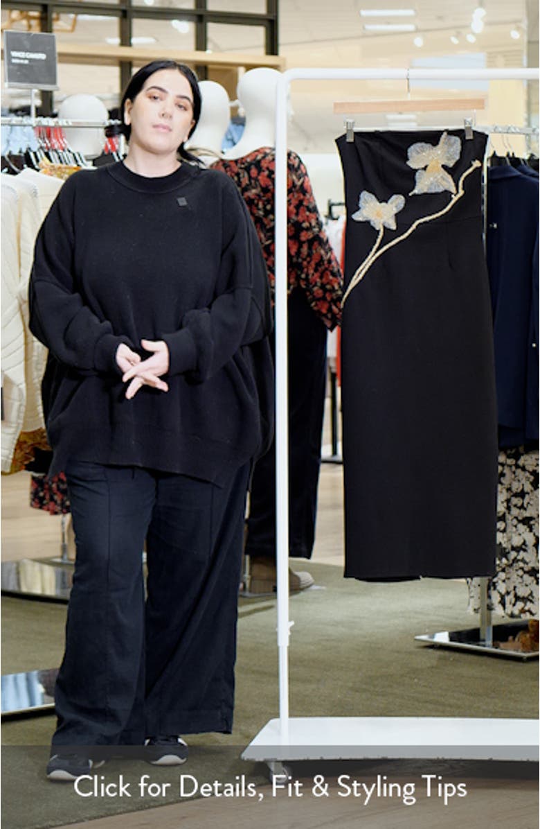 Brooke Floral Beaded Strapless Cocktail Dress, sales video thumbnail