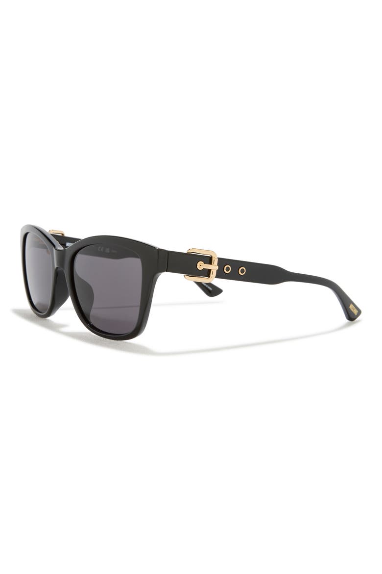 55mm Square Sunglasses, Alternate, color, BLACK