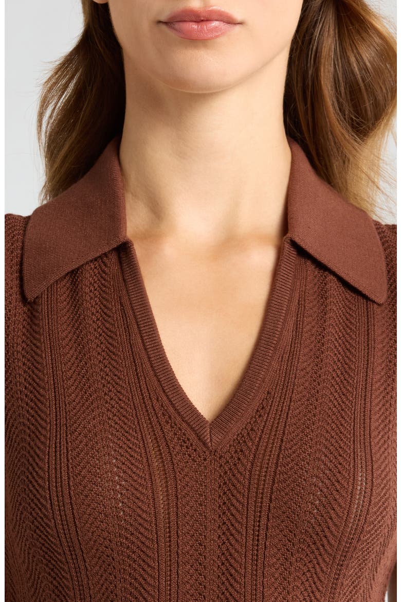Rossana Sleeveless Pointelle Polo Sweater, Alternate, color, LANDSLIDE