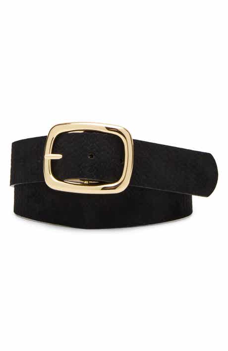 Snake Embossed Faux Suede Belt