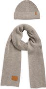 Vince Shaker Knit Cuffed Beanie & Scarf Set