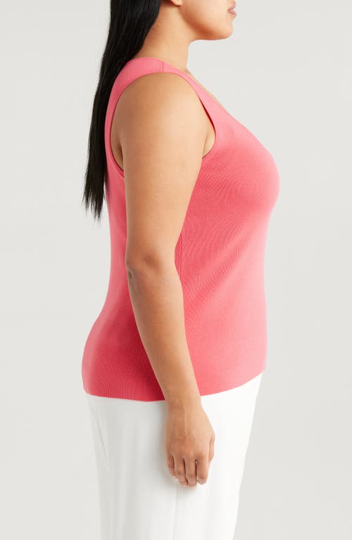 Tahari Asl Plus Size U-neck Tank Top In Sunset