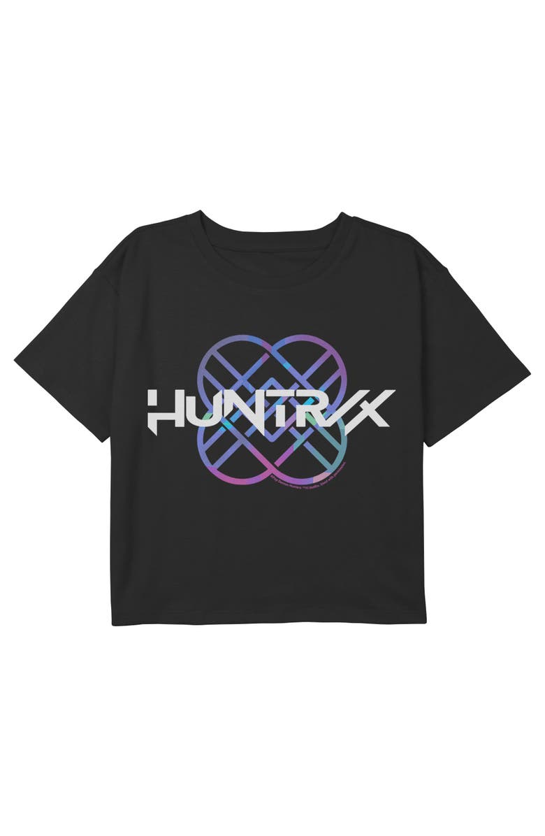 KPop Demon Hunters Girl's KPop Demon Hunters Huntrix Holographic Band Logo  Graphic T-Shirt, Main, color, Black