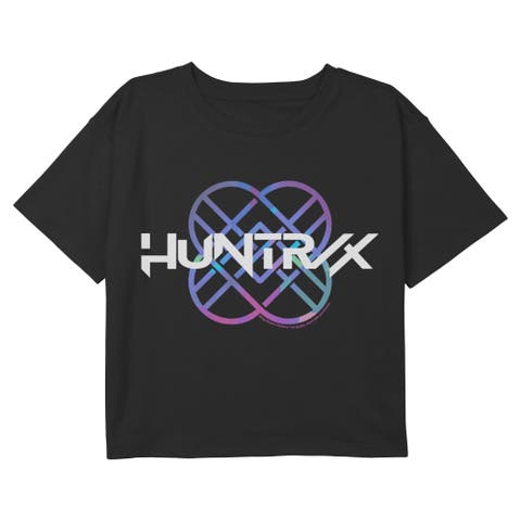 Girl's KPop Demon Hunters Huntrix Holographic Band Logo  Graphic T-Shirt