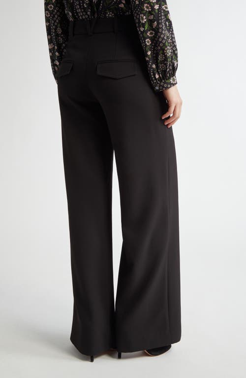 Veronica Beard Hibiscus Black Stretch-twill Trousers In Black