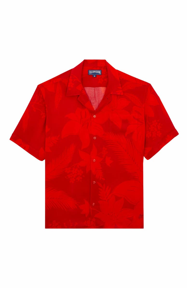 Vilebrequin Men's Flower Power Rayon Bowling Shirt, Alternate, color, 