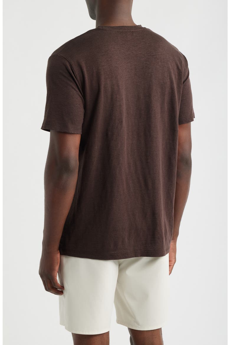 Bryce Crewneck Stretch Linen T-Shirt, Alternate, color, OAK BARREL