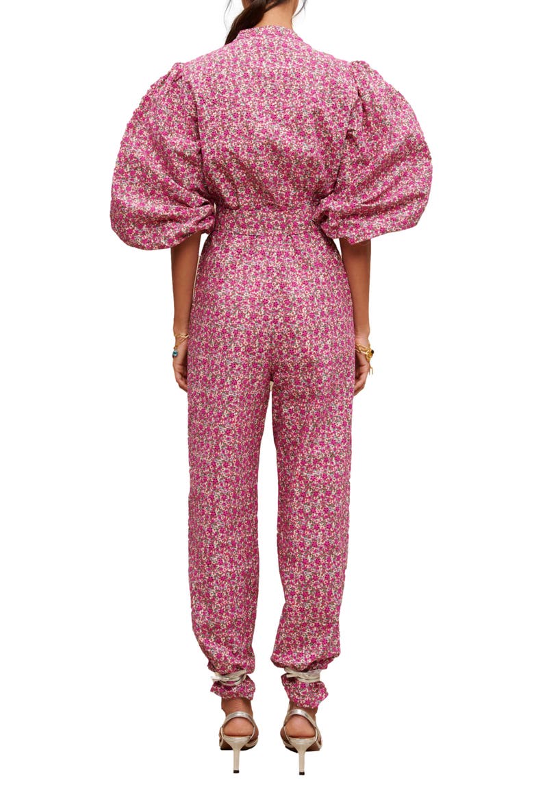 Pyad Floral Print Jumpsuit, Alternate, color, IMPRIME FLEURS BRODEES FUCHSIA
