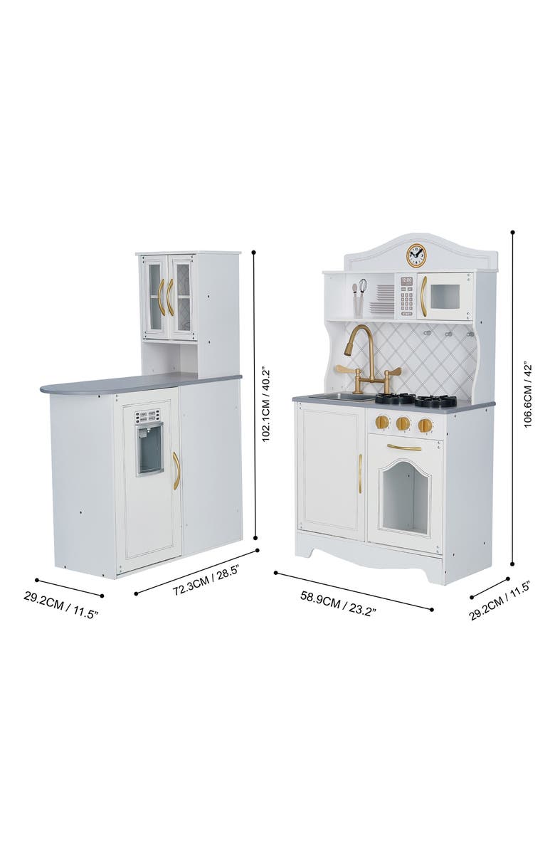 Teamson Kids Little Chef Upper East Retro Kitchen Playset, Alternate, color, White / Gold