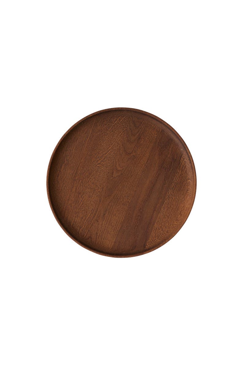 OYOY Inka Wood Tray Round, Main, color, Dark