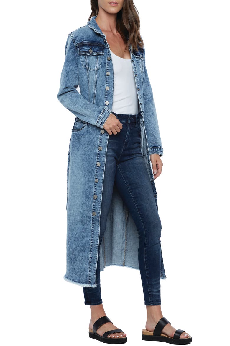 Millie Long Sleeve Denim Shirtdress, Alternate, color, BLUE RAIN DARK