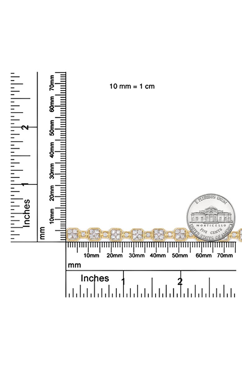 Haus of Brilliance 10K Yellow Gold 2.0 Cttw Diamond Square Link Bracelet - ", Alternate, color, Yellow