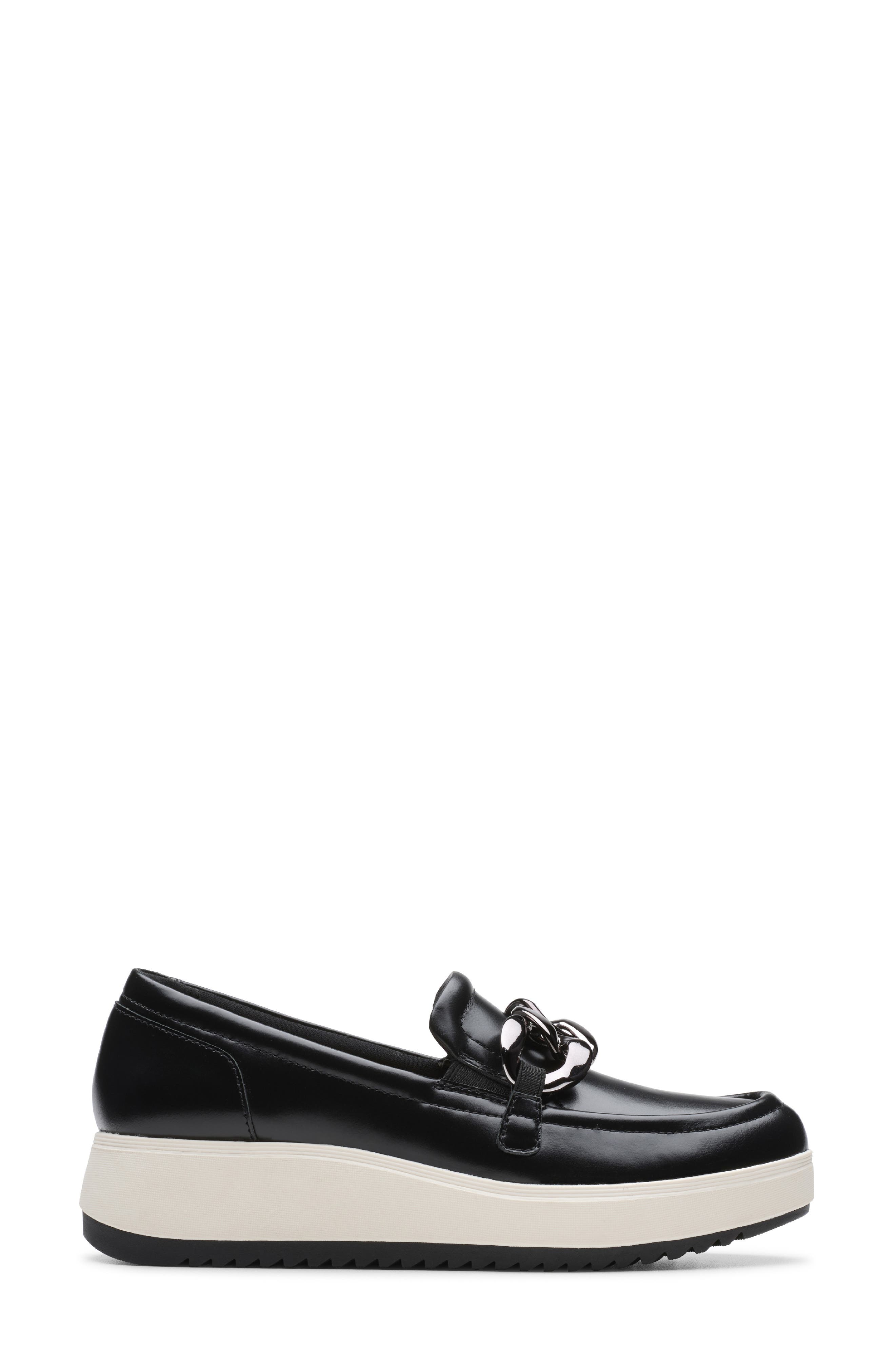 Zylah May Chain Wedge Loafer, Alternate, color, BLACK