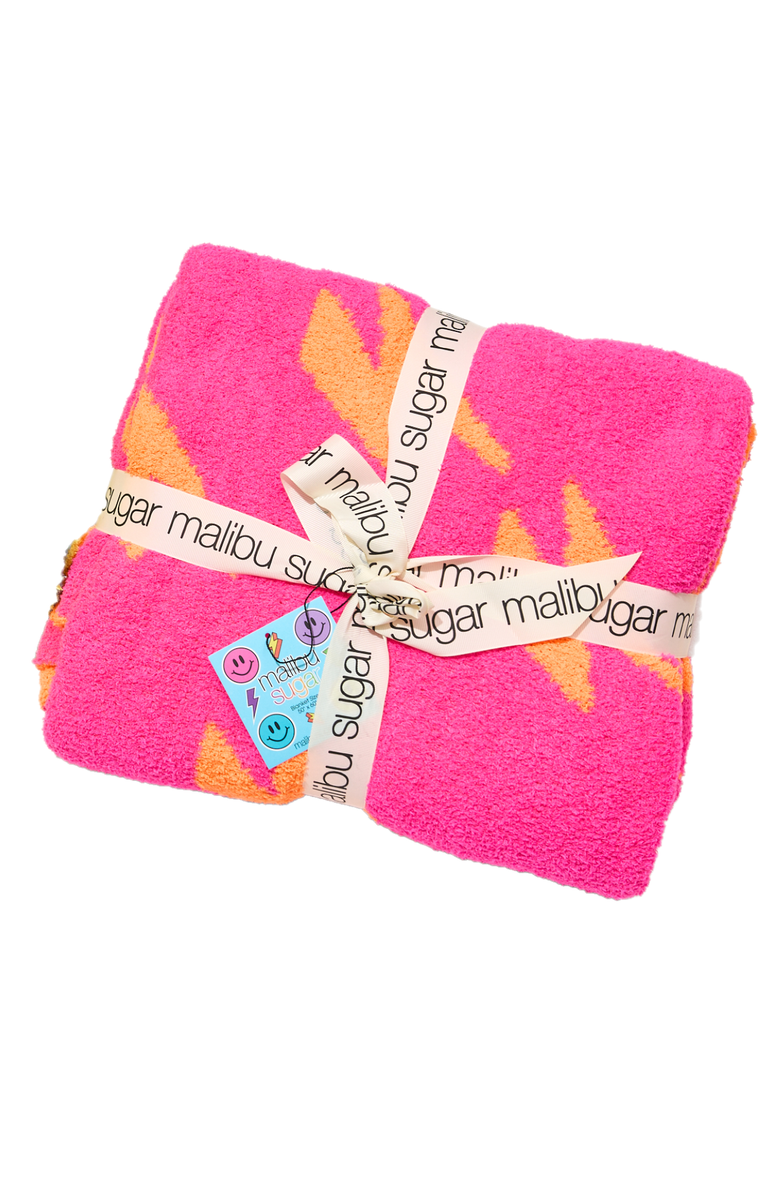 Malibu Sugar Reversible blanket, Main, color, Neon Fuchsia & Neon Orange