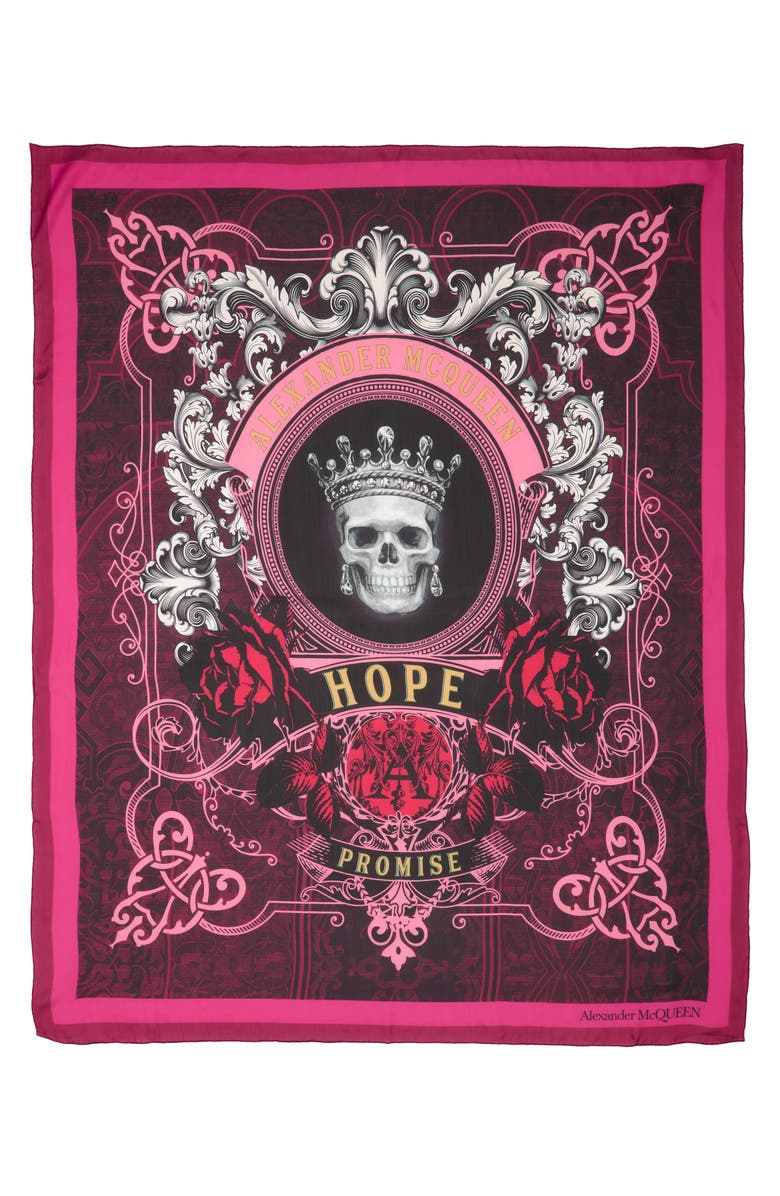 McQueen Alexander McQueen Hope & Promise Silk Scarf, Alternate, color,