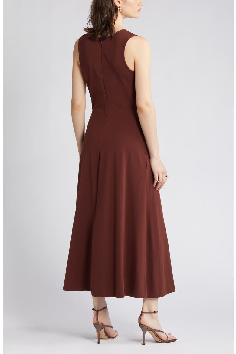 Ruched Front Sleeveless Maxi Dress, Alternate, color, BROWN RAISIN