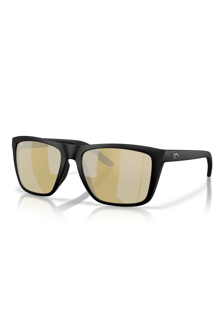 Mainsail XL 59mm Mirrored Polarized Square Sunglasses, Alternate, color, BLACK / SUNRISE SILVER 580G