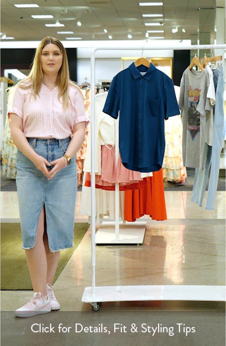 Kids' Short Sleeve Knit Button-Up Shirt, sales video thumbnail