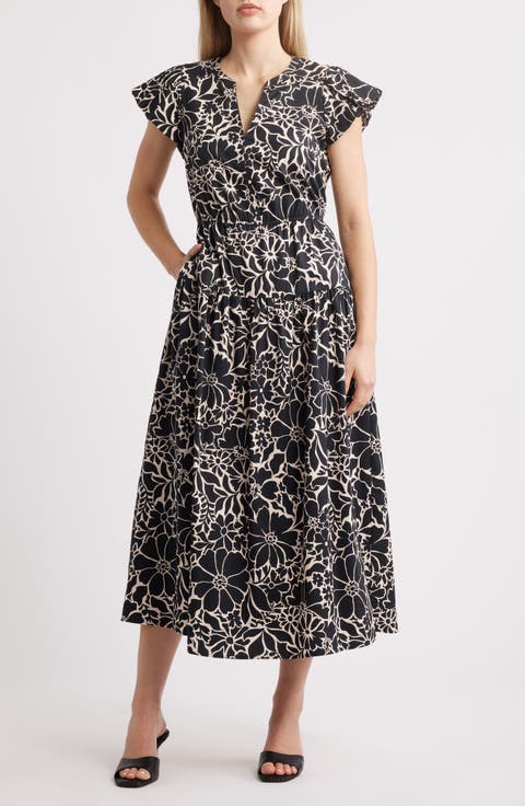 Floral Cotton Blend Dress