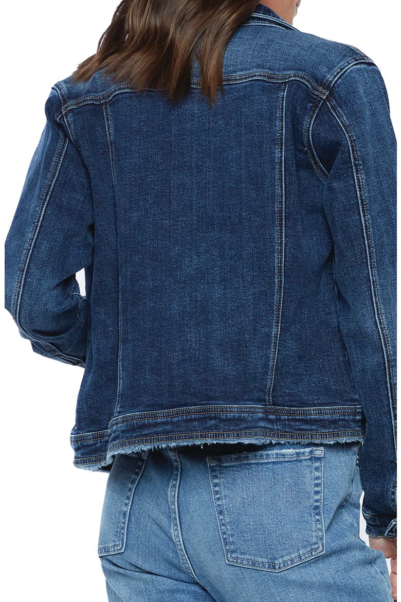 Sammy Frayed Denim Jacket, Alternate, color, ATLANTIC BLUE