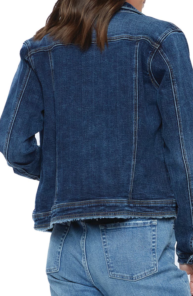 Wash Lab Denim Sammy Frayed Denim Jacket, Alternate, color, Atlantic Blue