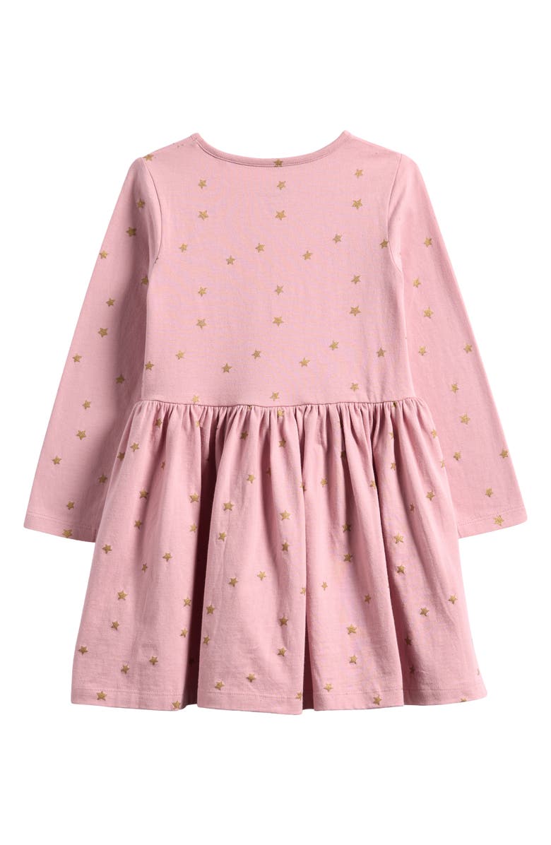 Mini Boden Kids' Carousel Appliqué Long Sleeve Cotton Dress, Alternate, color, 