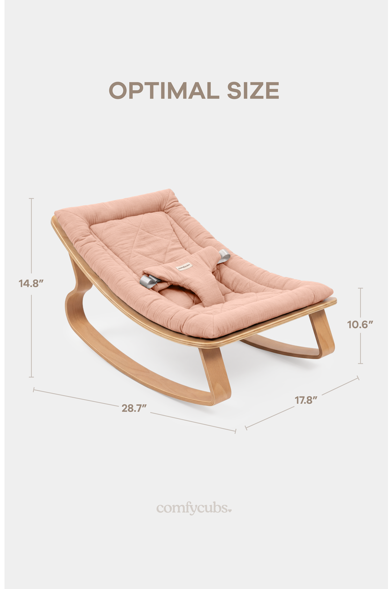 Wooden Baby Recliner for Ages 0-24 Months, Alternate, color, Blush