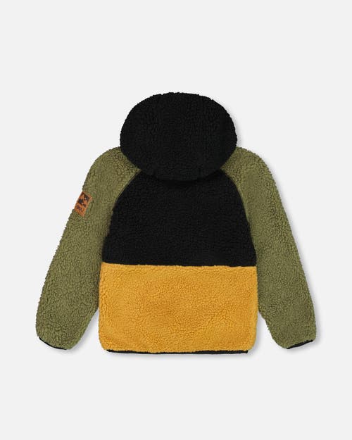 Deux Par Deux Little Boy's Mid-season Colorblock Jacket Black, Tan, And Olive Green In Black, Tan, And Olive Green