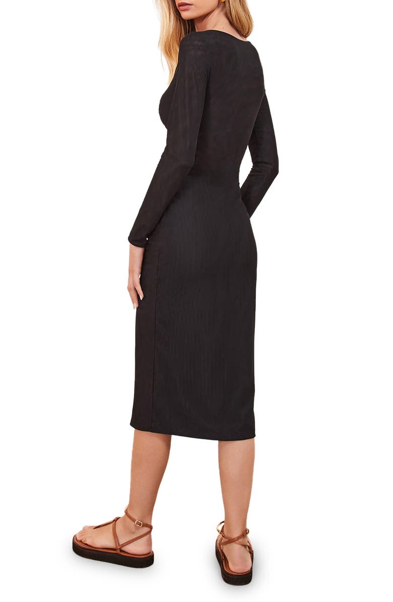 ViX Paula Hermanny Luna Cutout Long Sleeve Mesh Cover-Up Midi Dress, Alternate, color, 