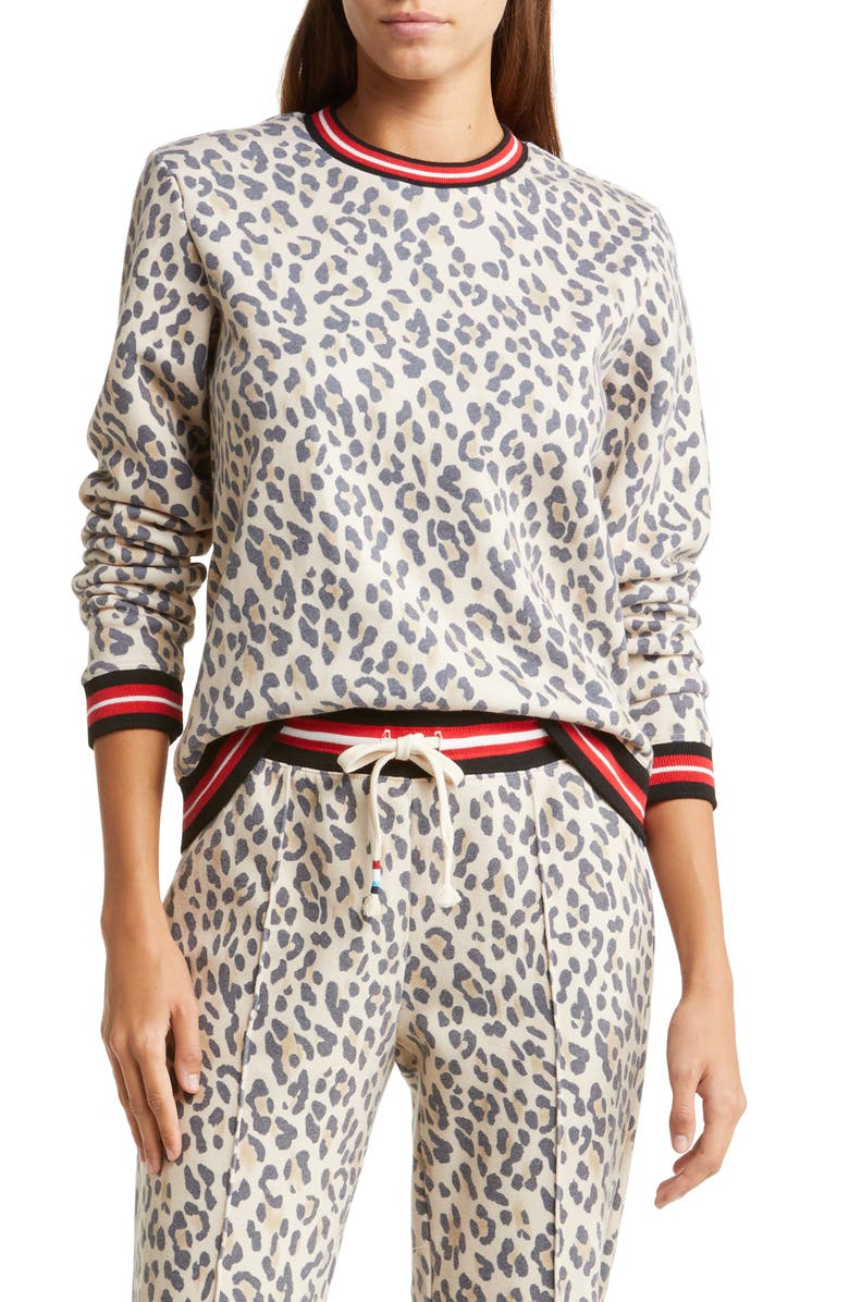 Sol Angeles Cheetah Stripe Cotton Blend Lounge Sweatshirt, Main, color, 