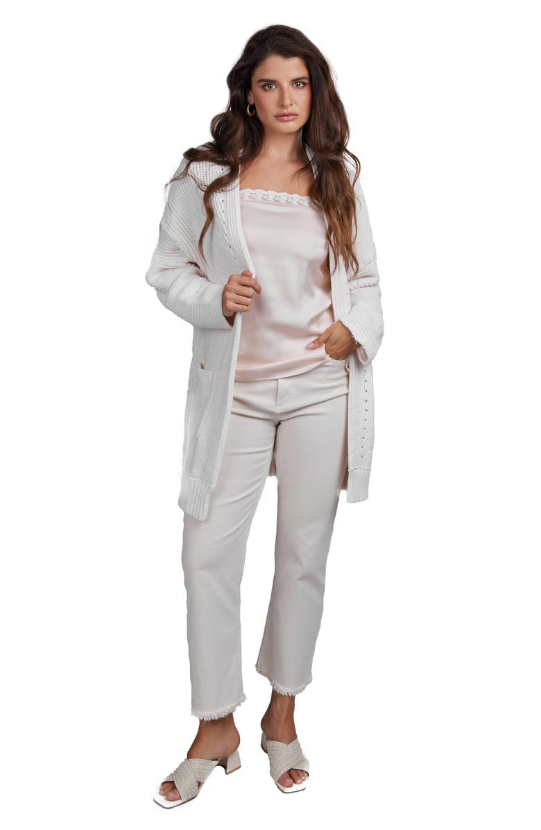 SAACHI Cozy All Weather Boyfriend Cardigan, Alternate, color, Ivory