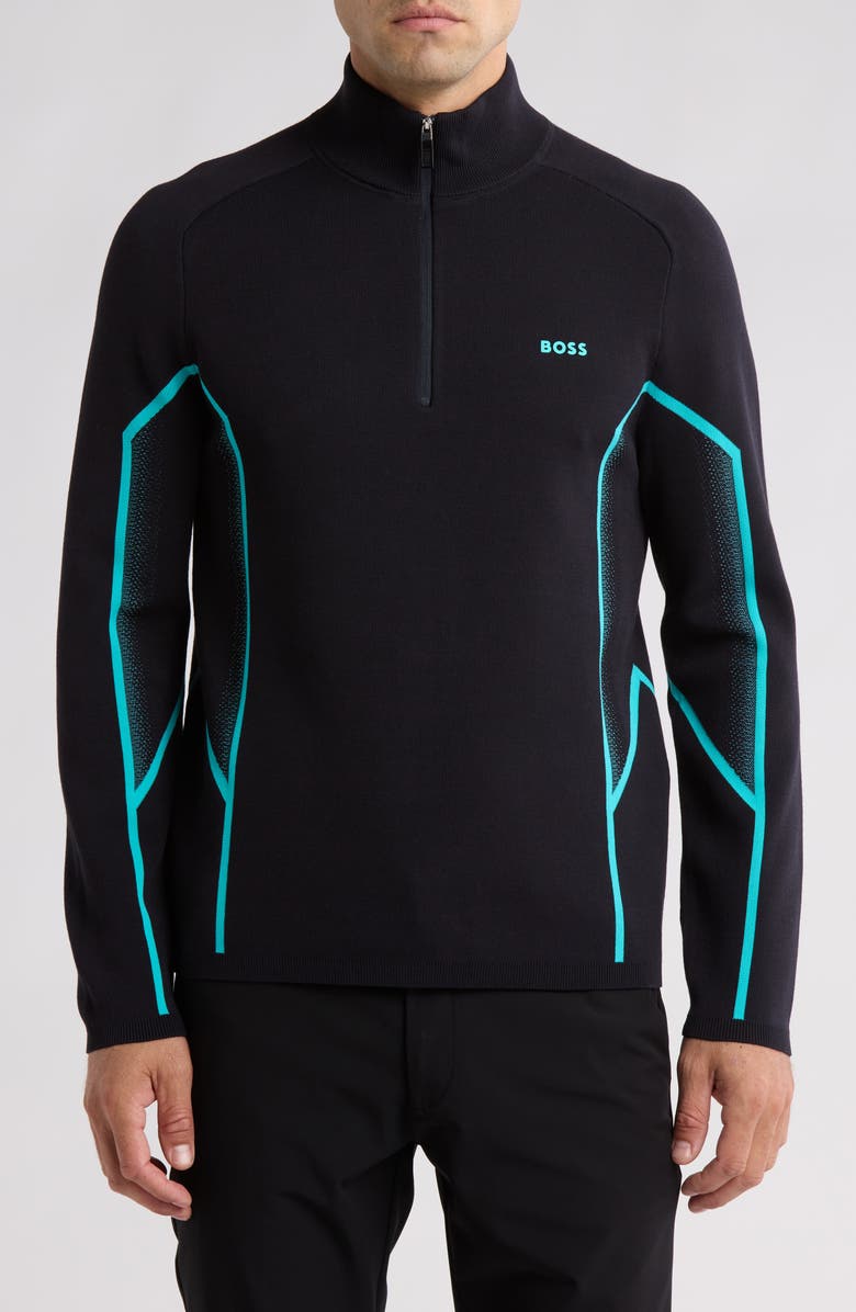 BOSS Zarklo Quarter Zip Sweater, Main, color, 