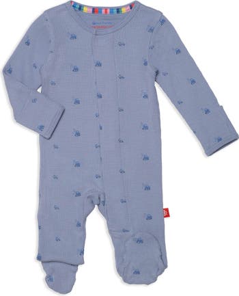 Truck Print Waffle Footie