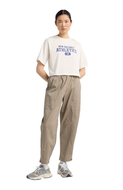 New Balance Heritage Relaxed Crop Logo Graphic T-shirt In Gray