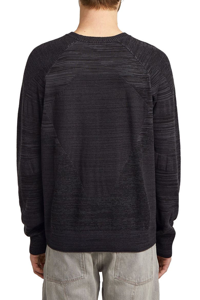 3D Biker Textureblock Crewneck Sweater, Alternate, color, DARK BLACK/ ASPHALT