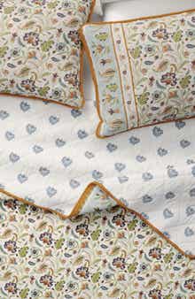 Woven & Weft Boho Floral Print Cotton Quilt & Shams Set