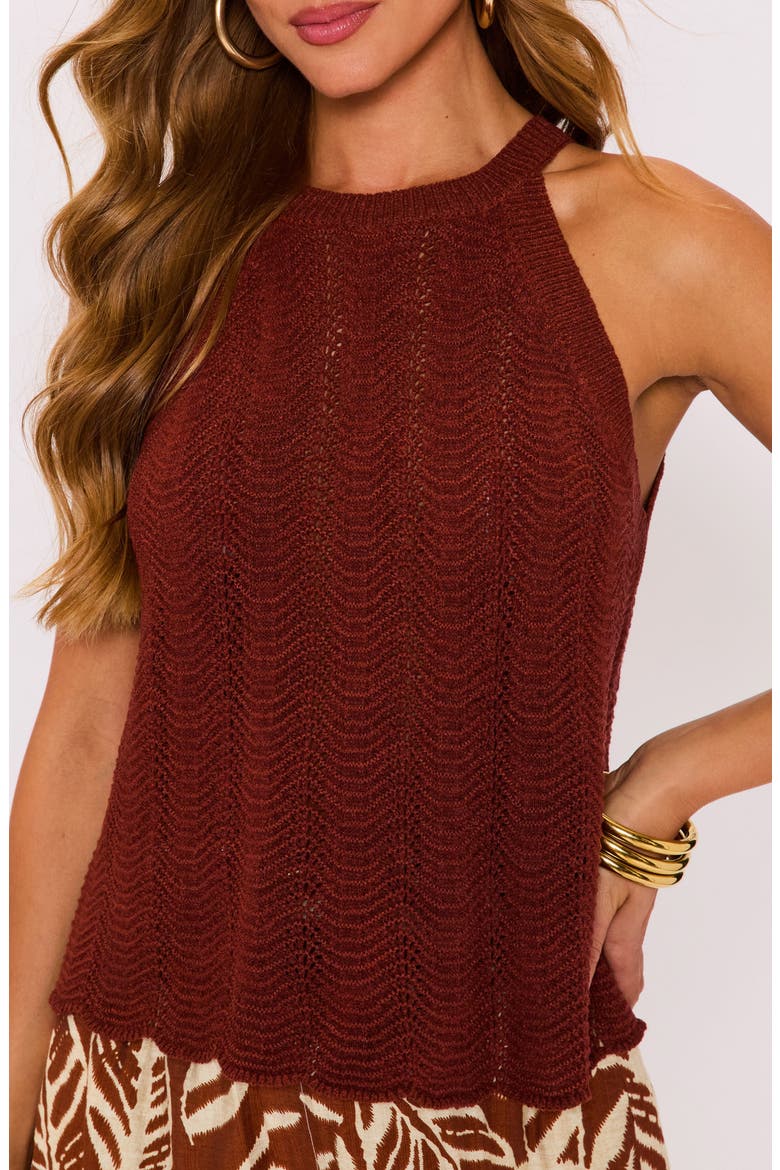 Verona Sleeveless Sweater, Alternate, color, DARK BROWN