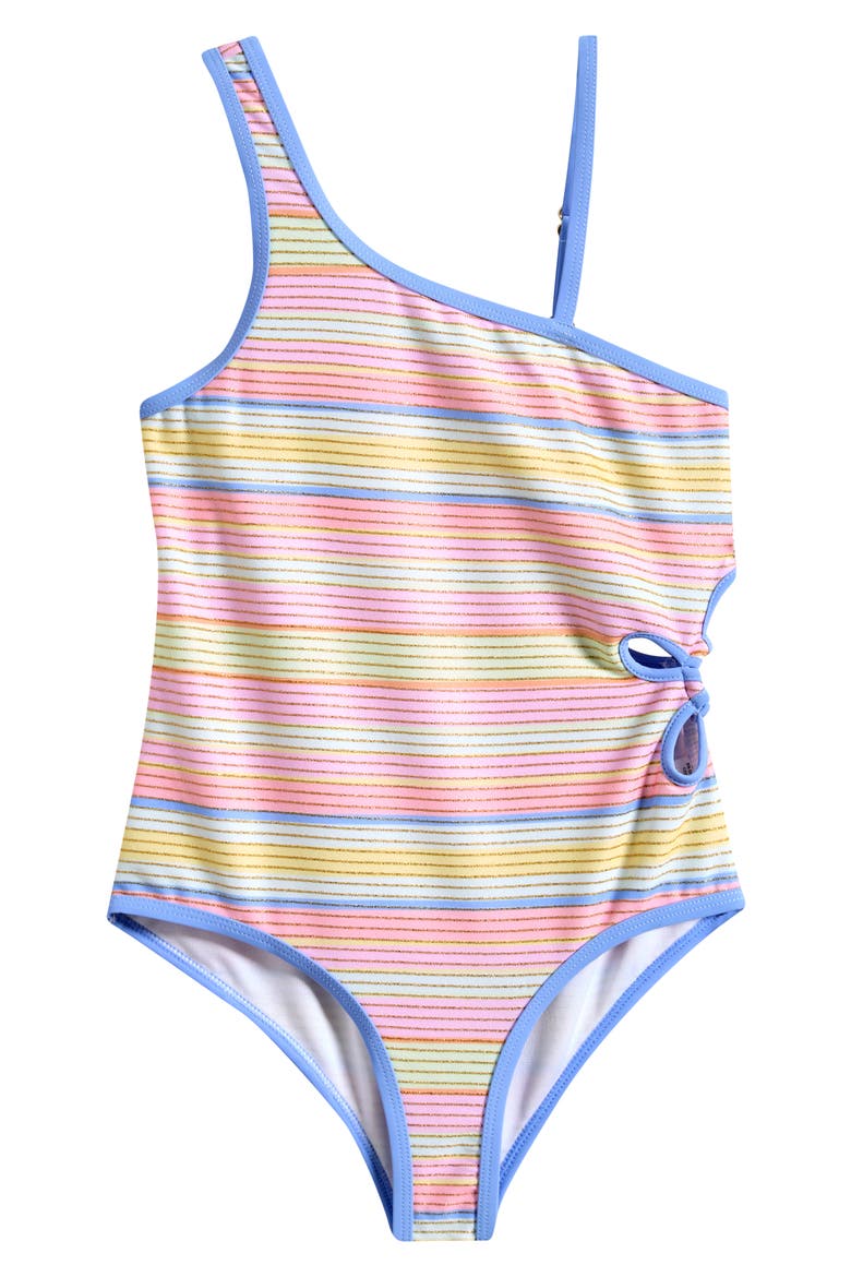 Side Cutout One Piece Swimsuit, Main, color, PINK MULTI