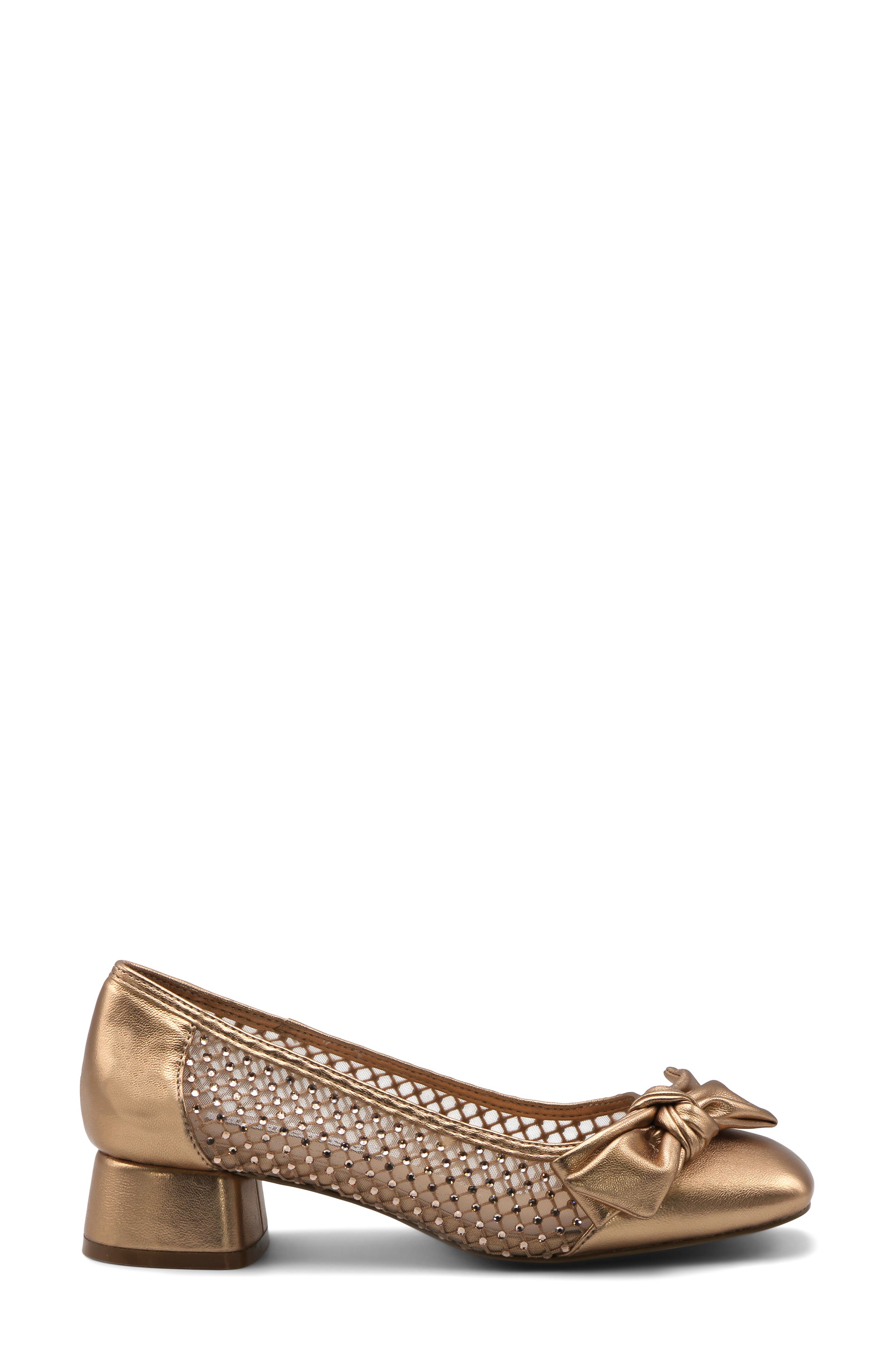 Charles David Zola Rhinestone Mesh Block Heel Pump, Alternate, color, Champagne