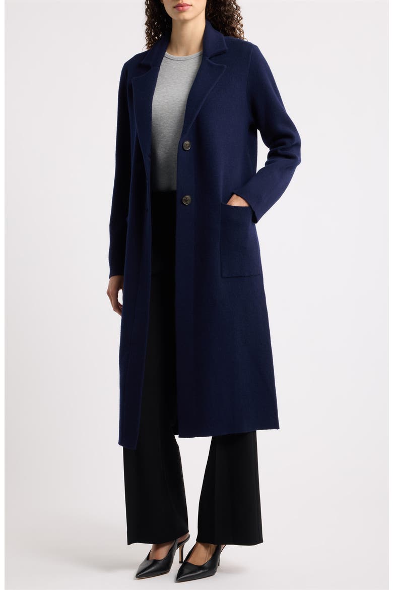 Cody Wool & Cashmere Sweater Coat, Alternate, color, NAVY