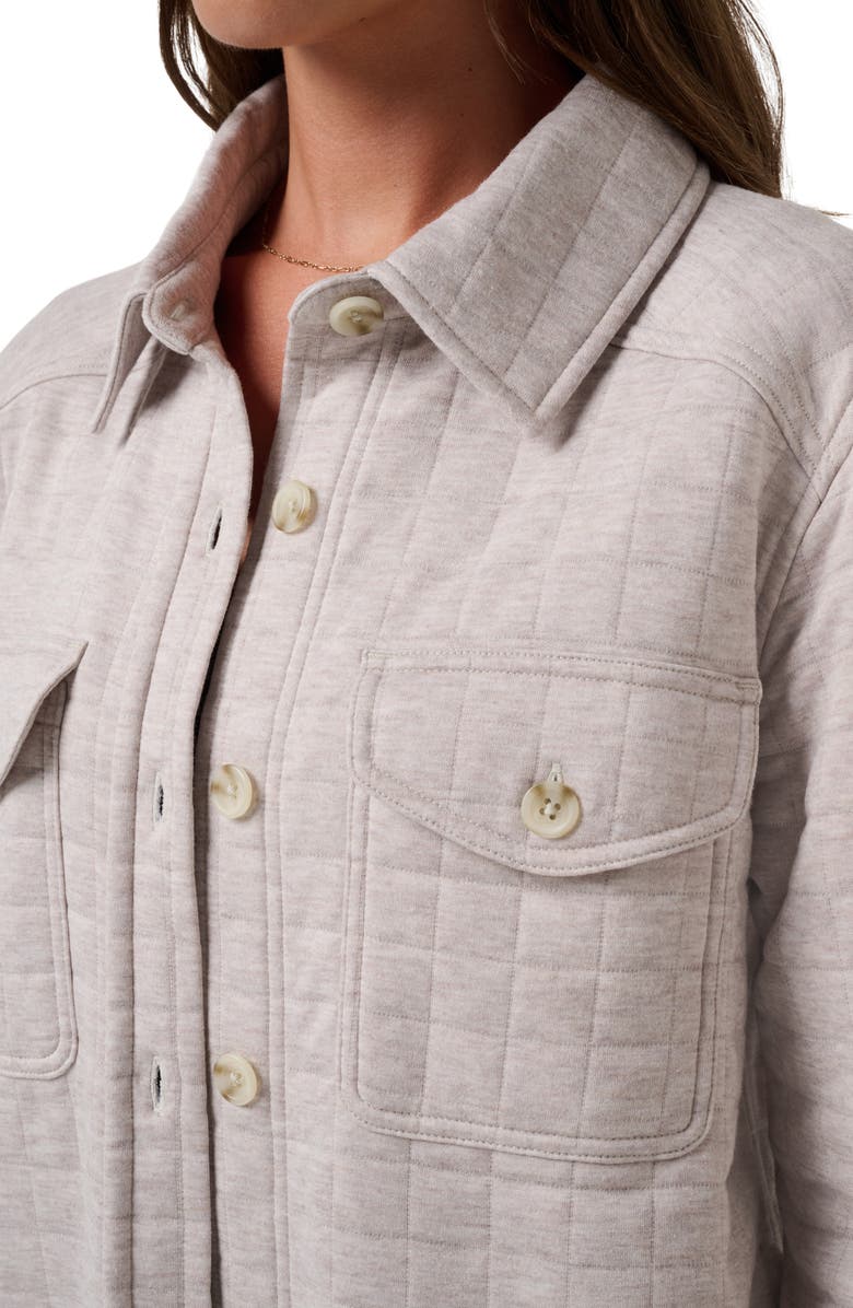 TravisMathew Coastal Quilted Shacket, Alternate, color, Heather Savannah Tan